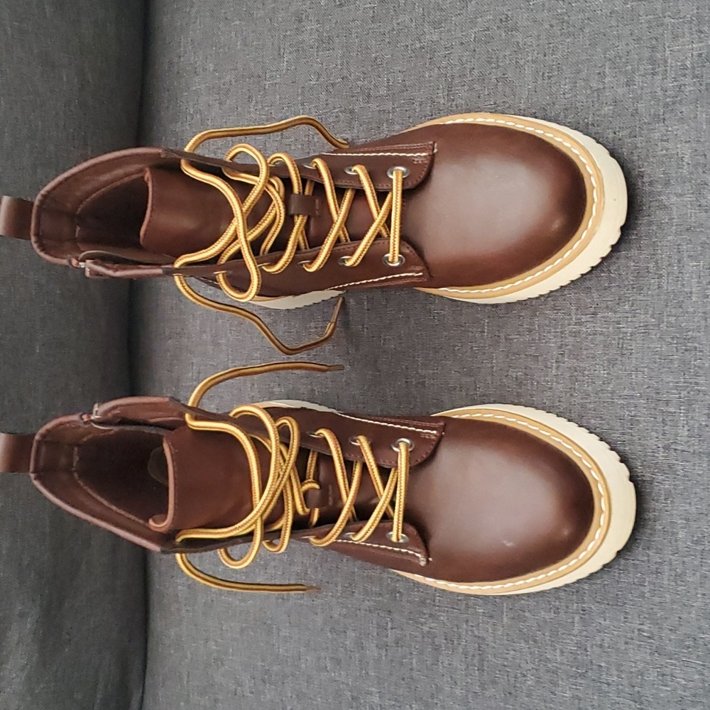 Madden Girl Brown Ankle Boots with Tan Laces